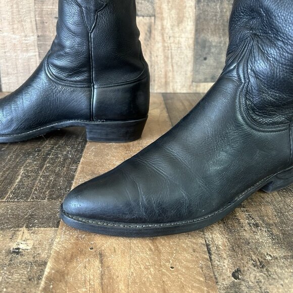 Lucchese Classics L818128 Soft Leather Black Western Cowboy Boots Mens 10.5 D - Picture 11 of 12